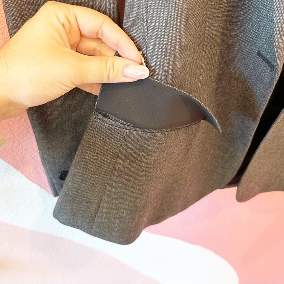 Theory Gabe B Shuffle Gray Single Button Blazer 6 - Picture 6 of 10